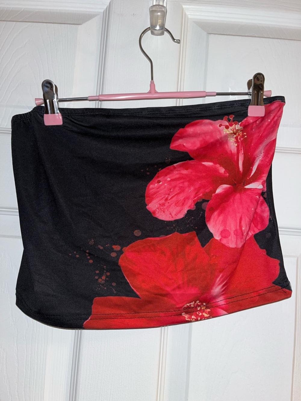 Black Tube Top with Red Accent